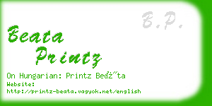 beata printz business card